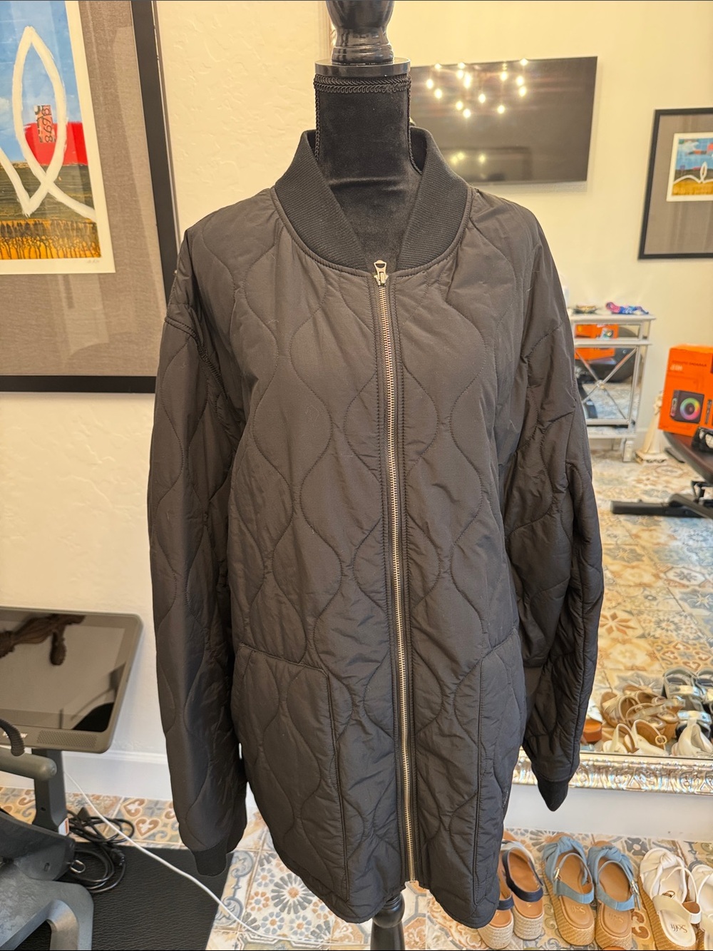 Polo by Ralph Lauren Black Quilted Bomber Jacket.  Never worn.  No tags.